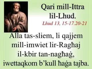 Qari mill-I ttra lil-Lhud . Lhud 1 3 , 15 - 17.20-21