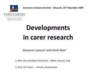 Developments in carer research