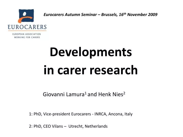 developments in carer research