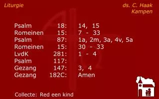 liturgie ds c haak kampen