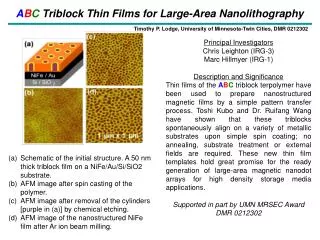 A B C Triblock Thin Films for Large-Area Nanolithography