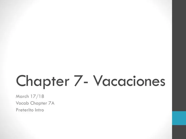 chapter 7 vacaciones