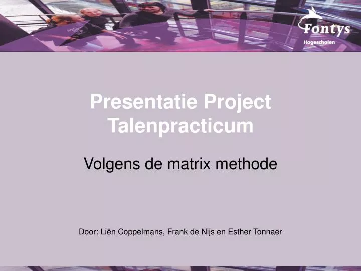 presentatie project talenpracticum