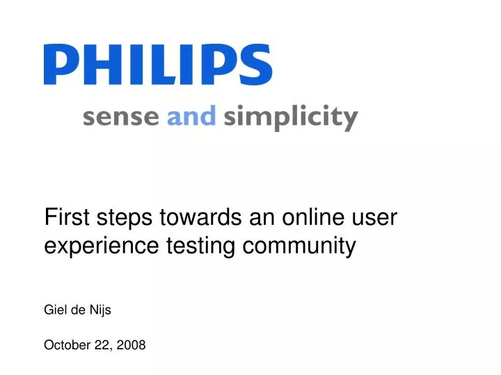 first steps towards an online user experience testing community