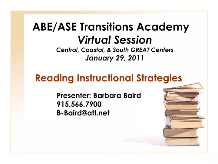 abe ase transitions academy virtual session central coastal south great centers january 29 2011