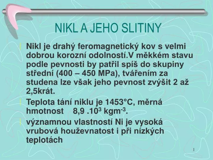 nikl a jeho slitiny