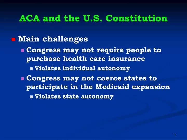 aca and the u s constitution