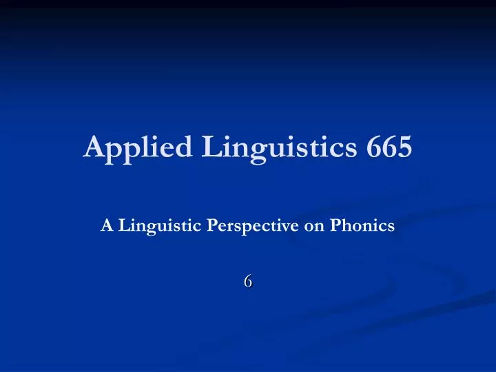 applied linguistics 665