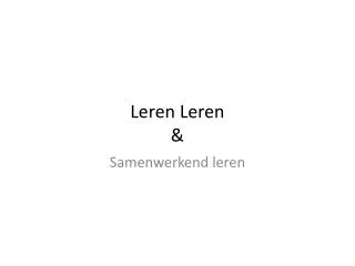leren leren
