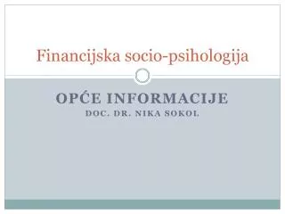 financijska socio psihologija