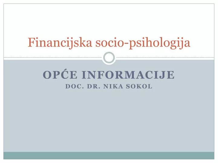financijska socio psihologija