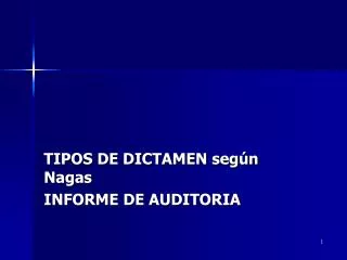 tipos de dictamen seg n nagas informe de auditoria