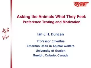 Asking the Animals What They Feel: Preference Testing and Motivation