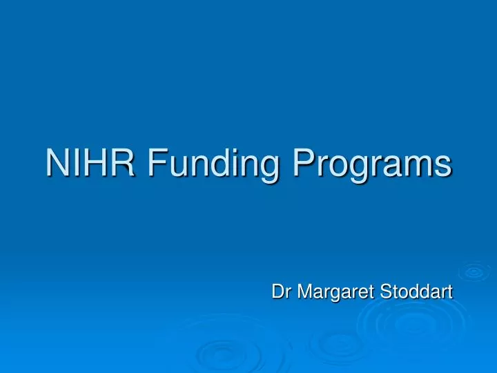 nihr funding programs