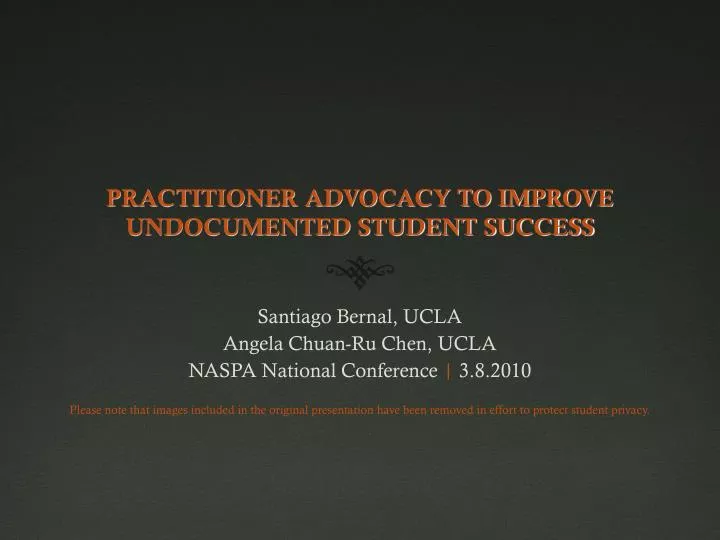 practitioner advocacy to improve undocumented student success