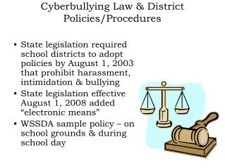 Cyberbullying Law &amp; District Policies/Procedures