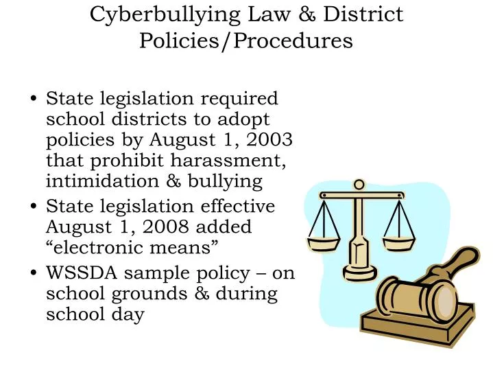 cyberbullying law district policies procedures