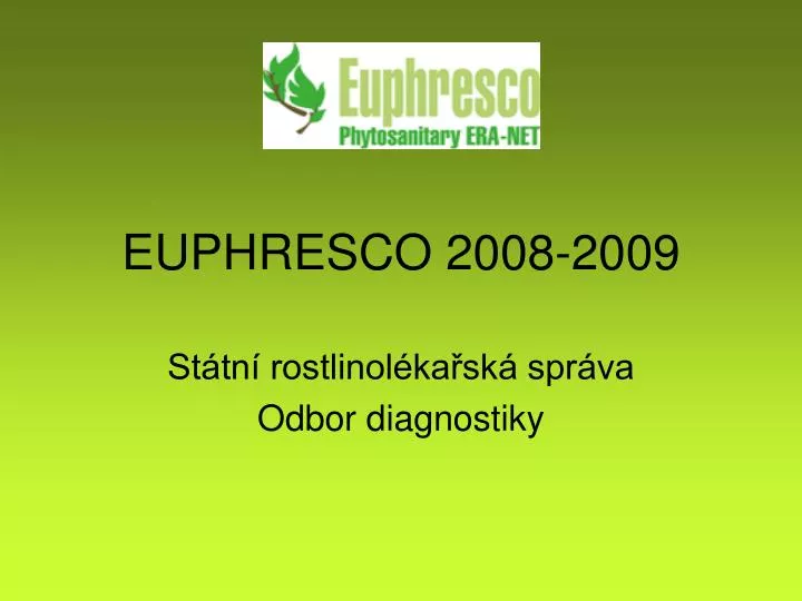 euphresco 2008 2009