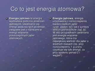 co to jest energia atomowa