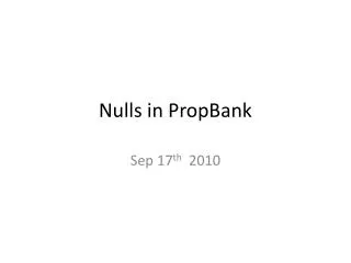 Nulls in PropBank