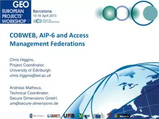 COBWEB, AIP-6 and Access Management Federations