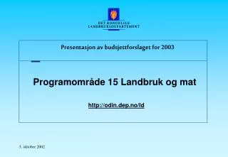 programomr de 15 landbruk og mat