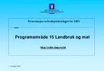 Programområde 15 Landbruk og mat - slide 1