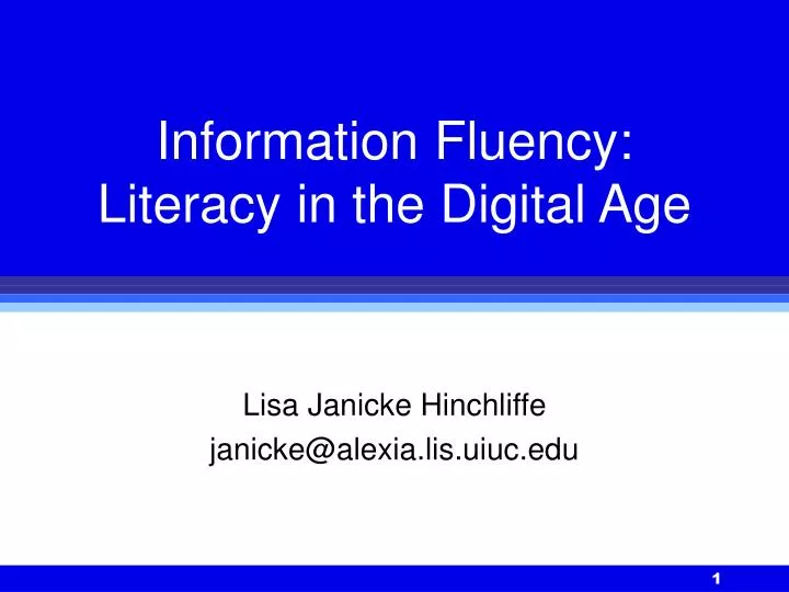 information fluency literacy in the digital age
