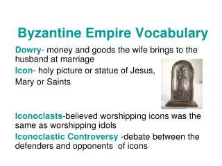Byzantine Empire Vocabulary