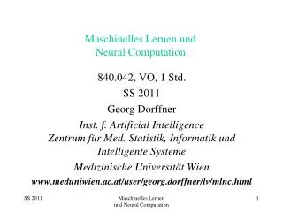 maschinelles lernen und neural computation