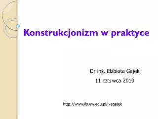 konstrukcjonizm w praktyce