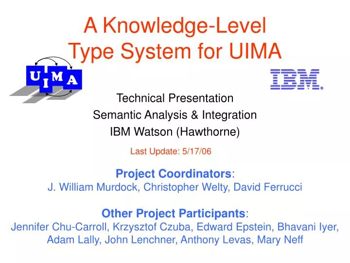 a knowledge level type system for uima
