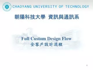 Full Custom Design Flow ???????