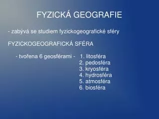 fyzick geografie