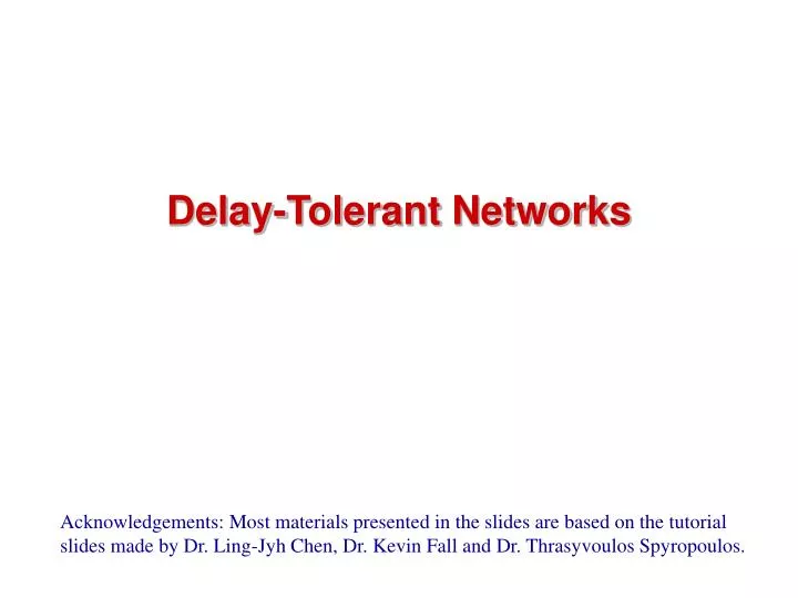 delay tolerant networks