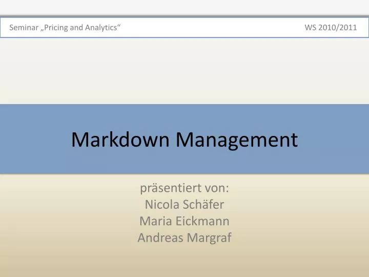 markdown management