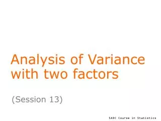 Analysis of Variance with two factors