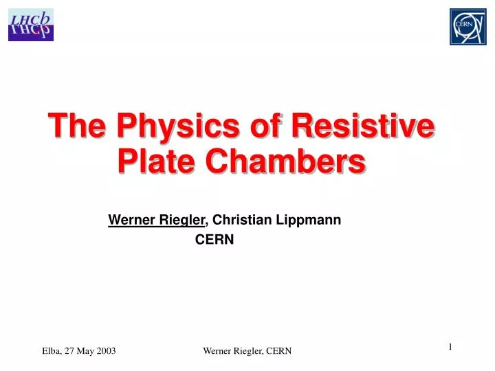 the physics of resistive plate chambers