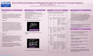 Role of Ultrasound Imaging and Management option for Caesarean scar Ectopic Pregnancy