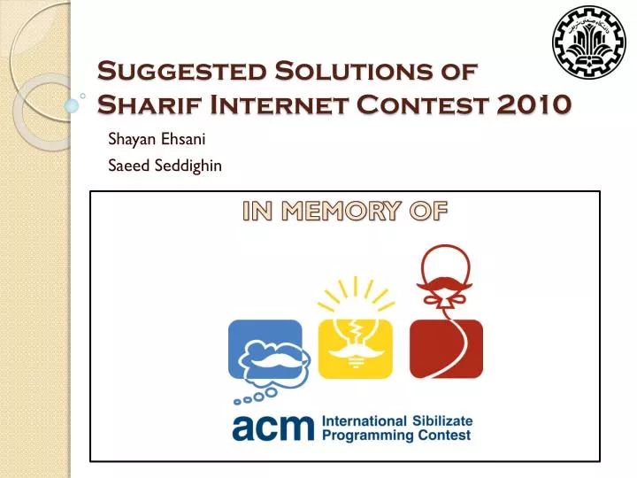 suggested solutions of sharif internet contest 2010