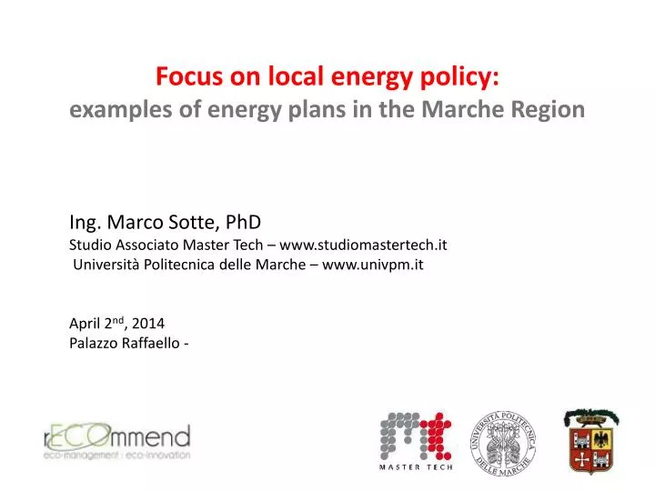 focus on local energy policy examples of energy plans in the marche region