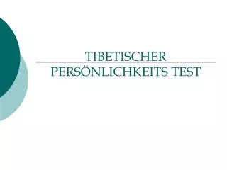 tibetischer pers nlichkeits test