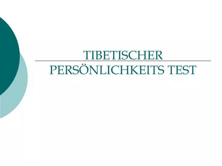 tibetischer pers nlichkeits test
