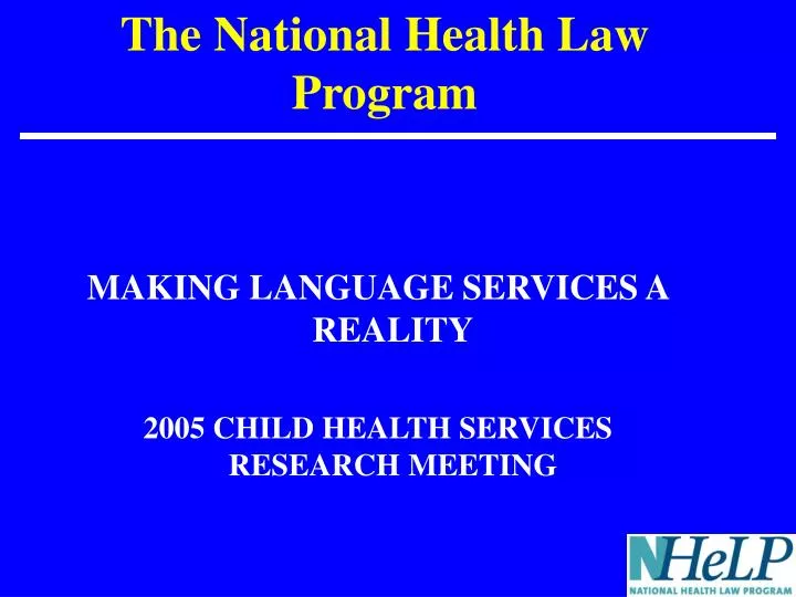 the national health law program