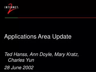Applications Area Update