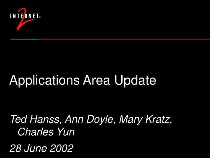 applications area update
