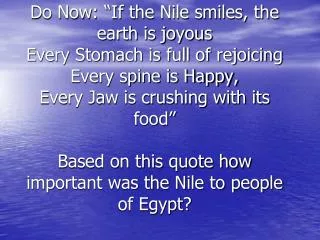 Aim: How was the Nile the foundation of Empire in Egypt?
