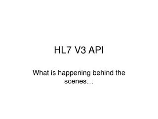 HL7 V3 API