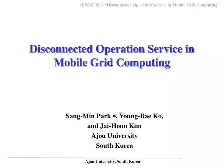 disconnected operation service in mobile grid computing