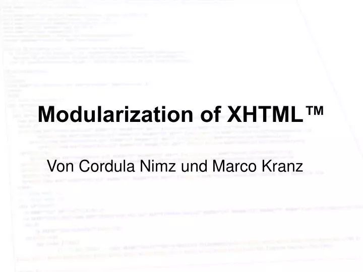 modularization of xhtml